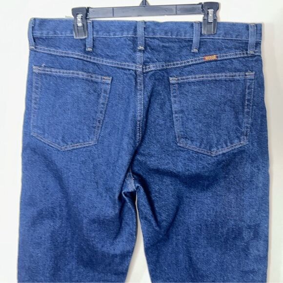 RUSTLER x WRANGLER 38 x 30 Vintage Dark Wash Regular Fit Four Pocket Jeans - Picture 5 of 13